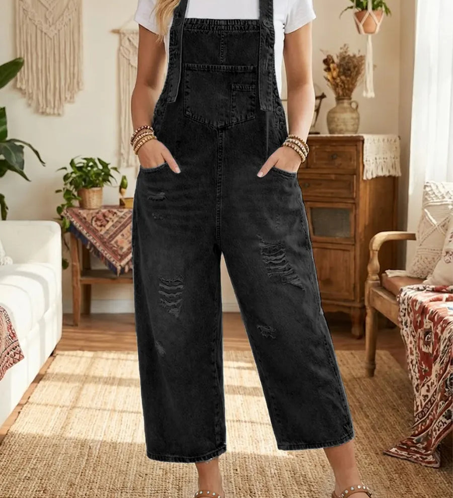 Joan | Lyhyt puuvillainen vintage-farkkuhaalari