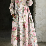 Brooklyn | Denim Dress with Floral Collar